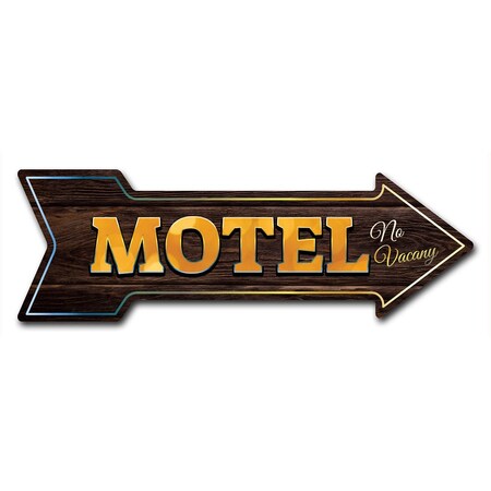 Motel No Vacany Arrow Decal Funny Home Decor 30in Wide